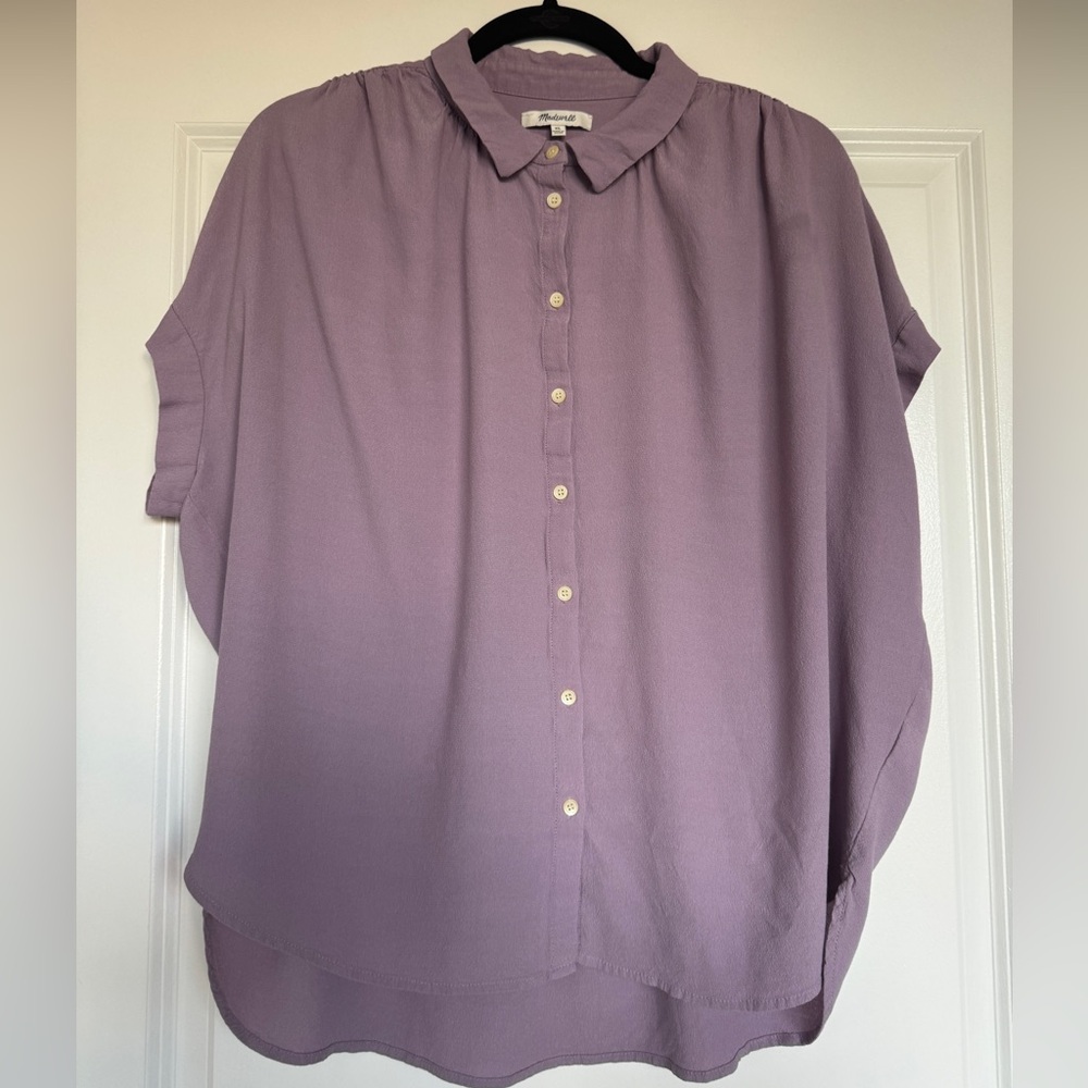 EUC Madewell Lilac Central Drapey Button Down Shirt, Size XL - Picture 3 of 11